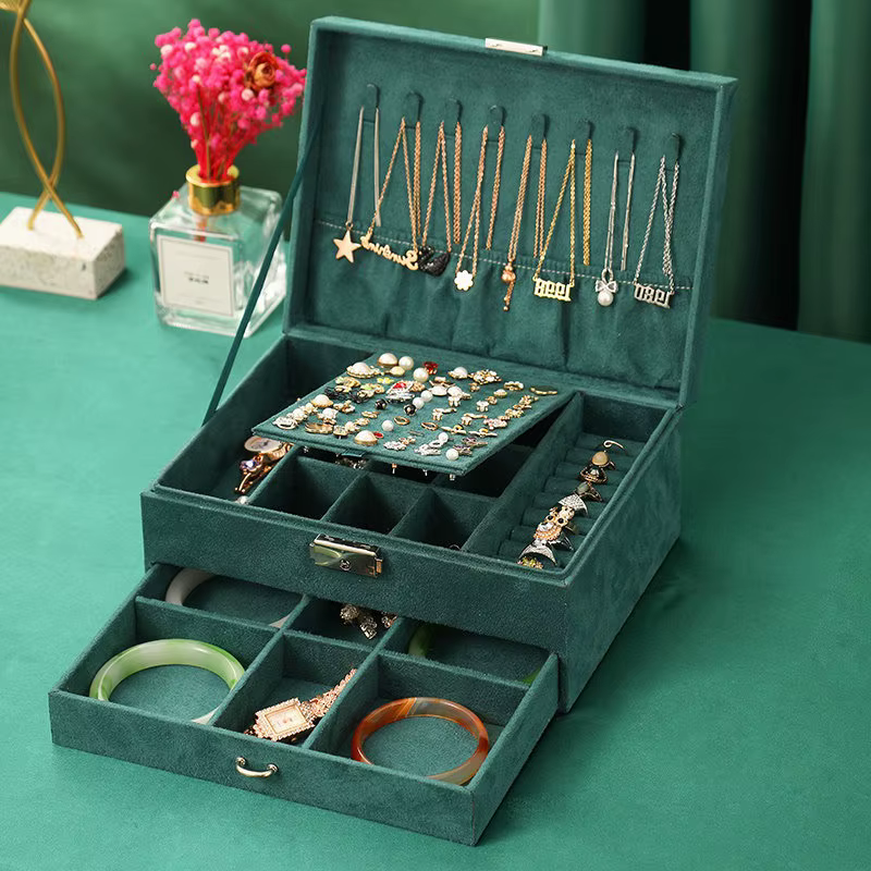 Boîte à bijoux en flanelle LENNIK avec serrure
