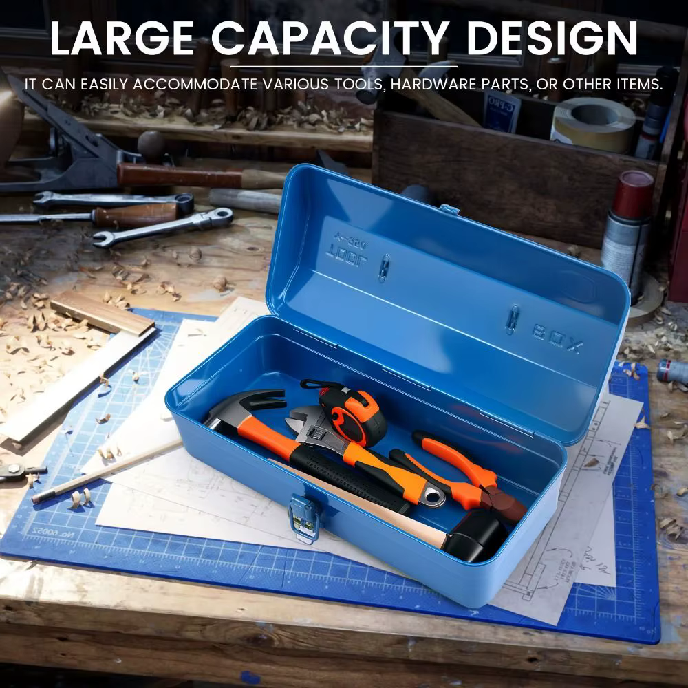 Grande boîte à outils en métal de rangement intégrée