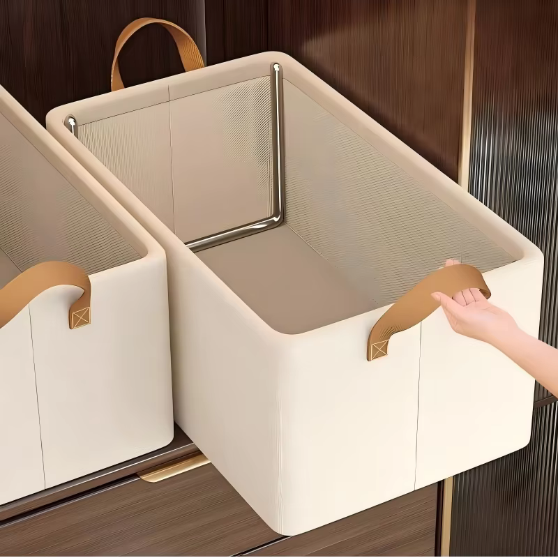 Boîte de rangement pliable en tissu pour la maison