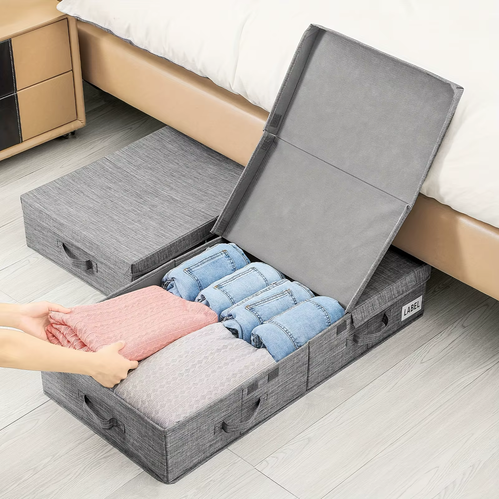 Bac de rangement sous le lit avec couvercles