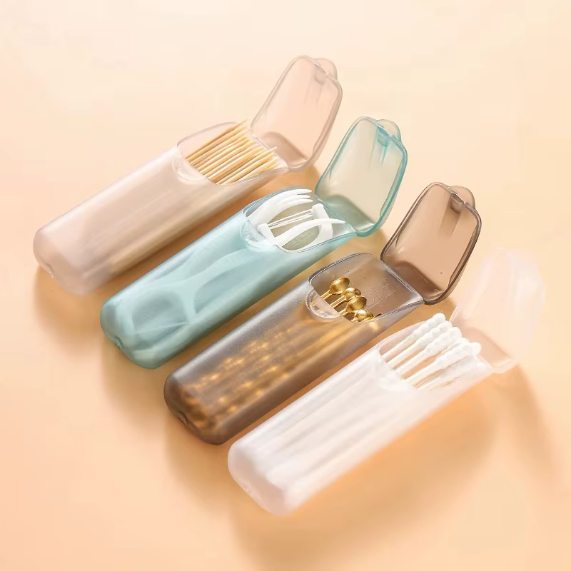 Mini boîte de rangement de cure-dents avec couvercle