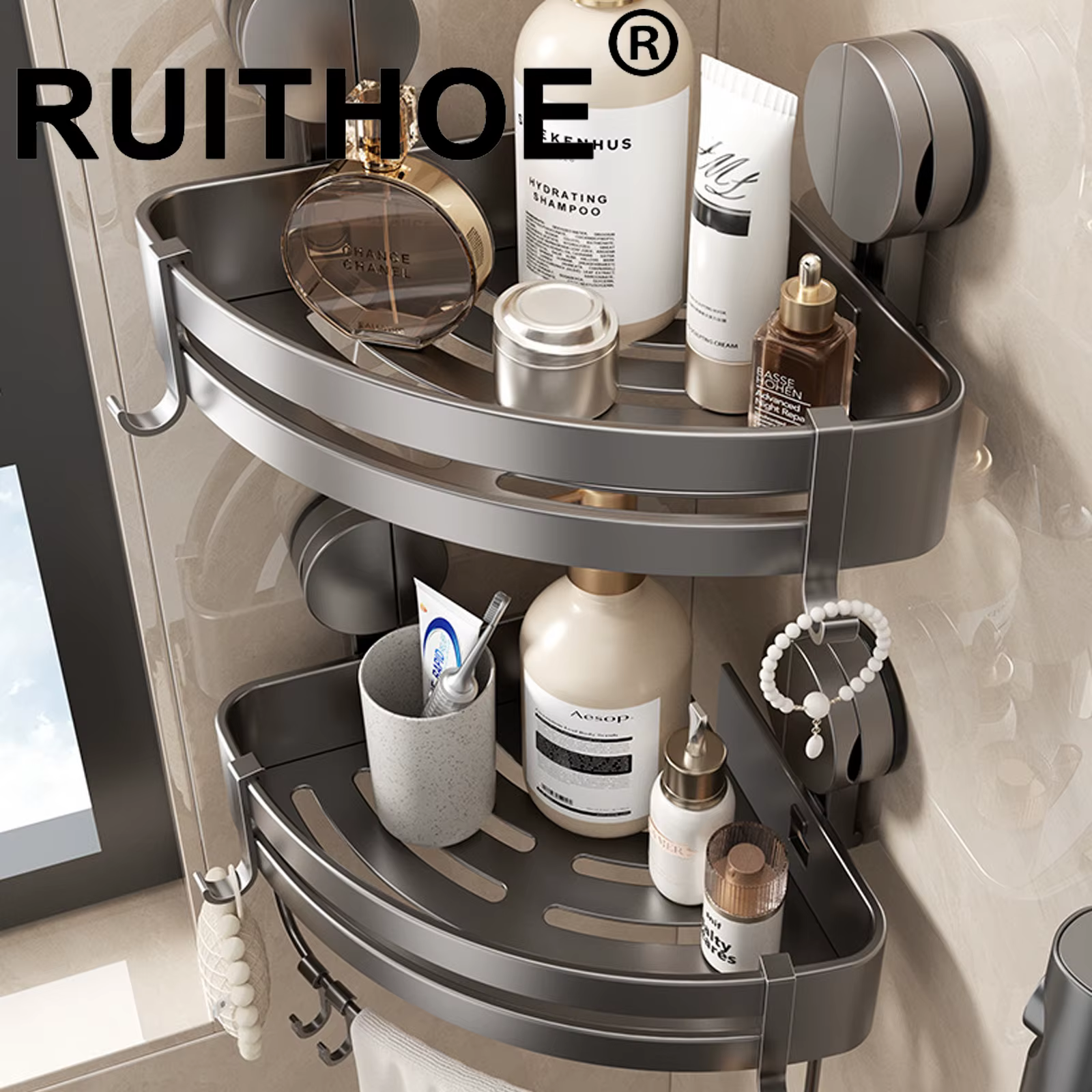 Étagère murale de salle de bain pour douche