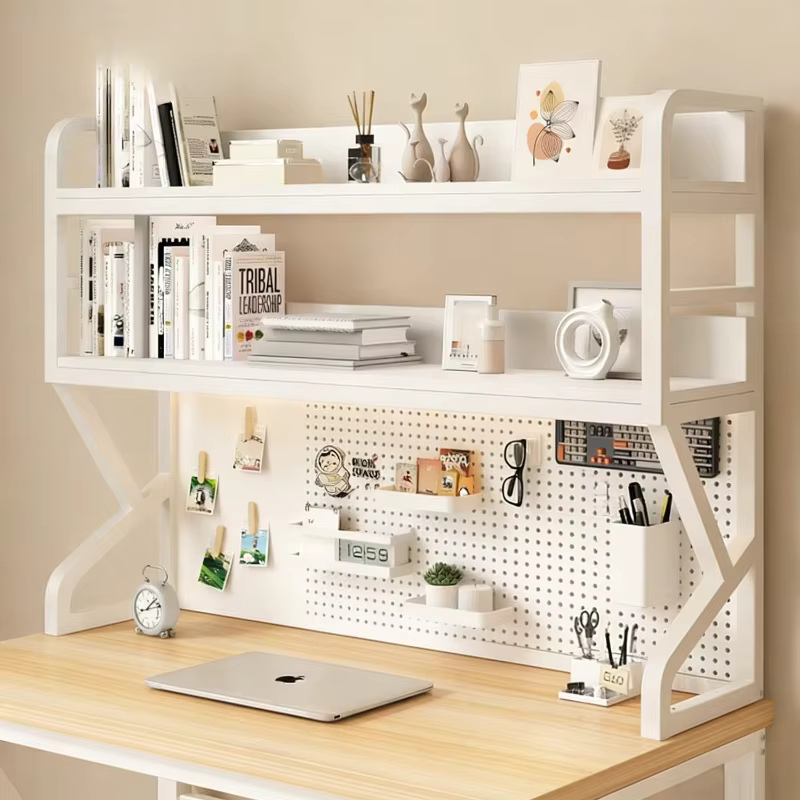 Étagère de rangement de bureau avec organisateur à panneaux perforés
