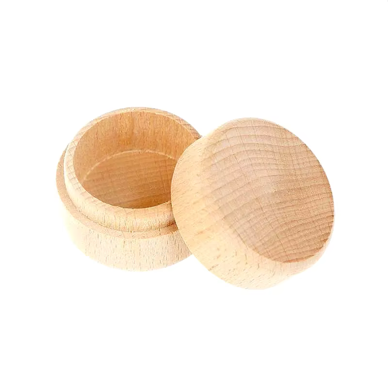 Boîtes de rangement rondes en bois pour bijoux et matiques