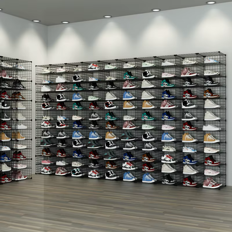 Étagère à chaussures suspendue en métal multicouche pliable