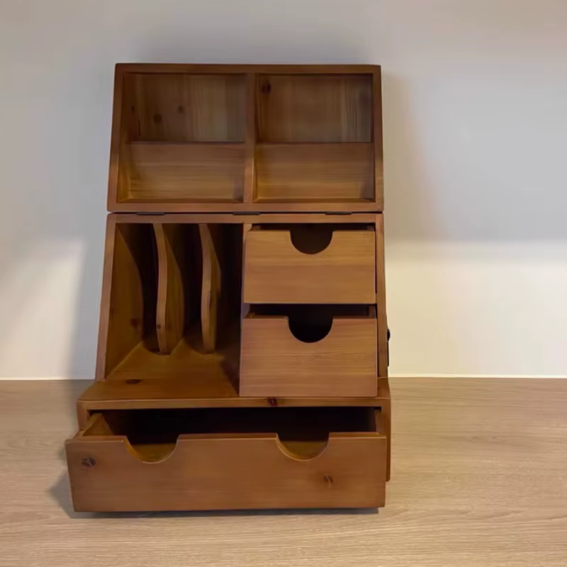Vitrine rétro en bois massif