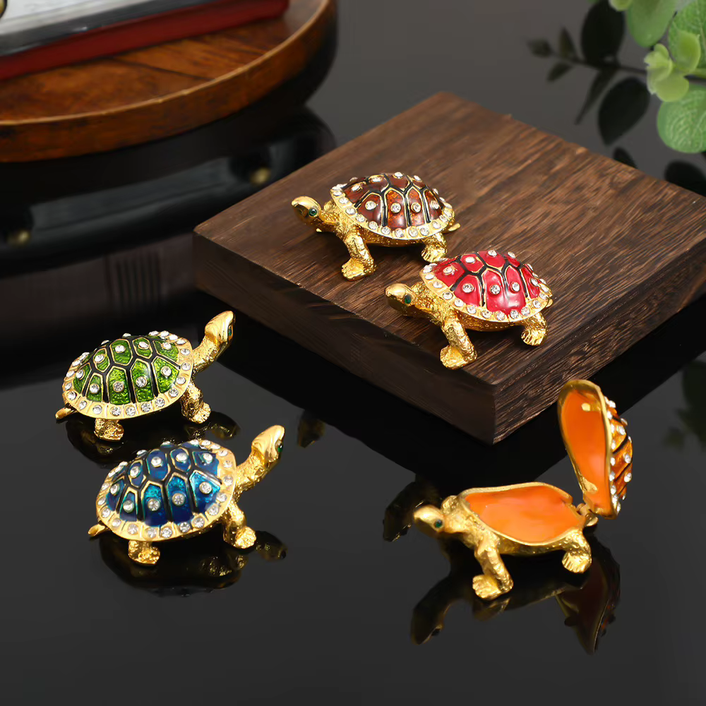 Boîte à bijoux tortue exquise