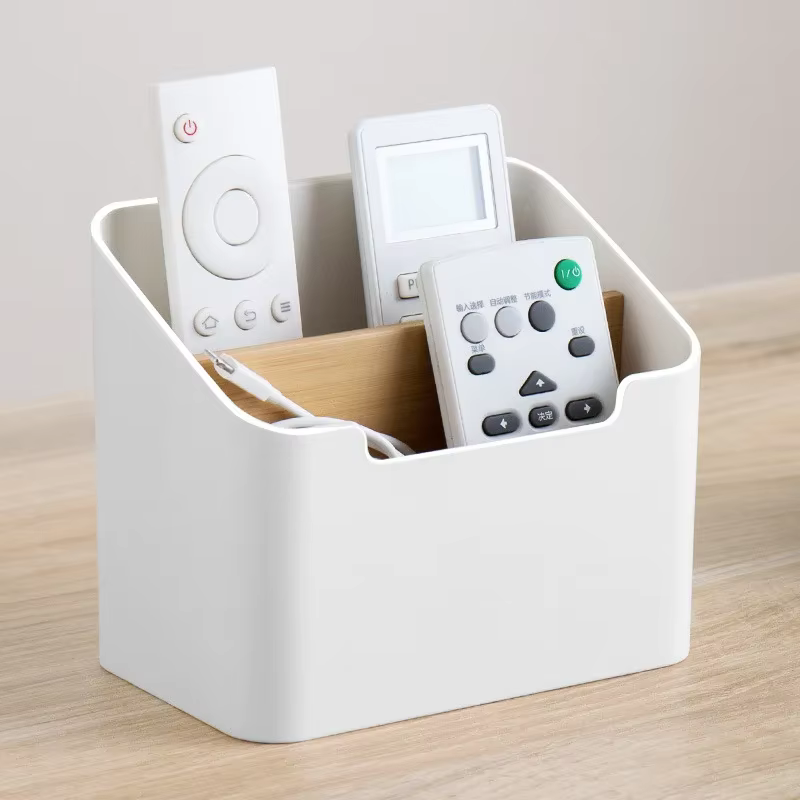 Boîte de rangement de bureau en plastique pour télécommandes