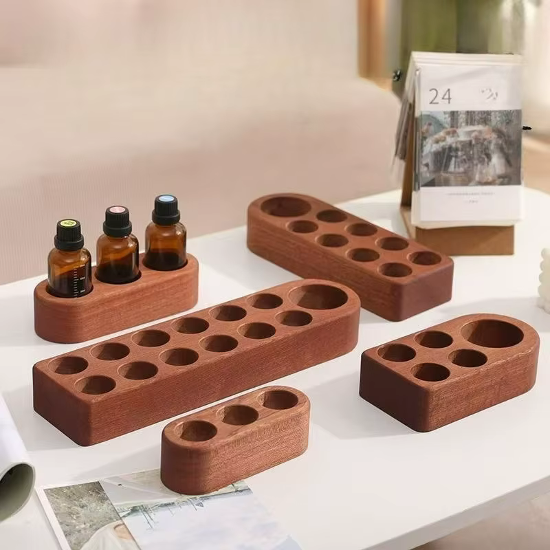 Support de stockage d'huiles essentielles en bois