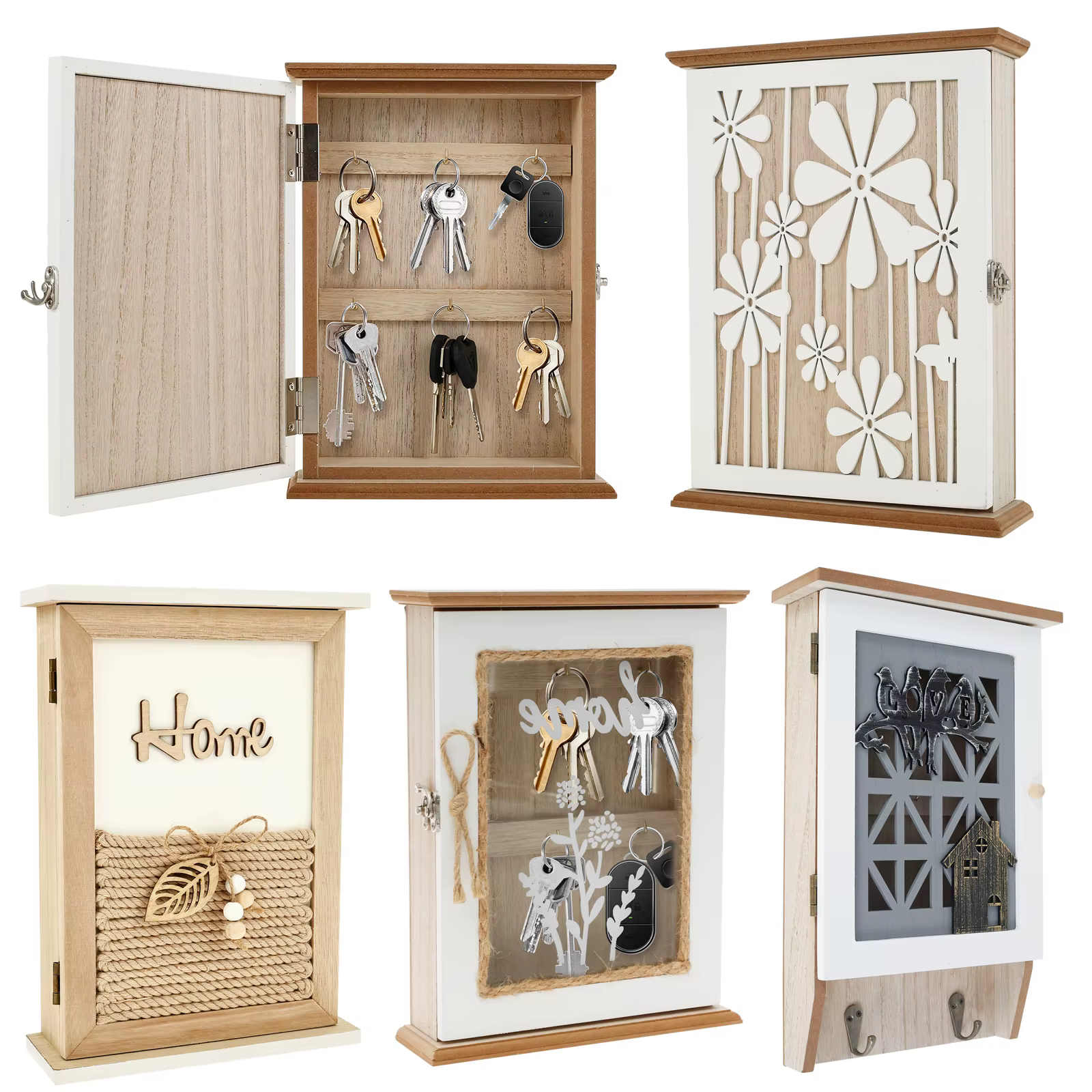 Boîte à clés en bois, armoire de rangement