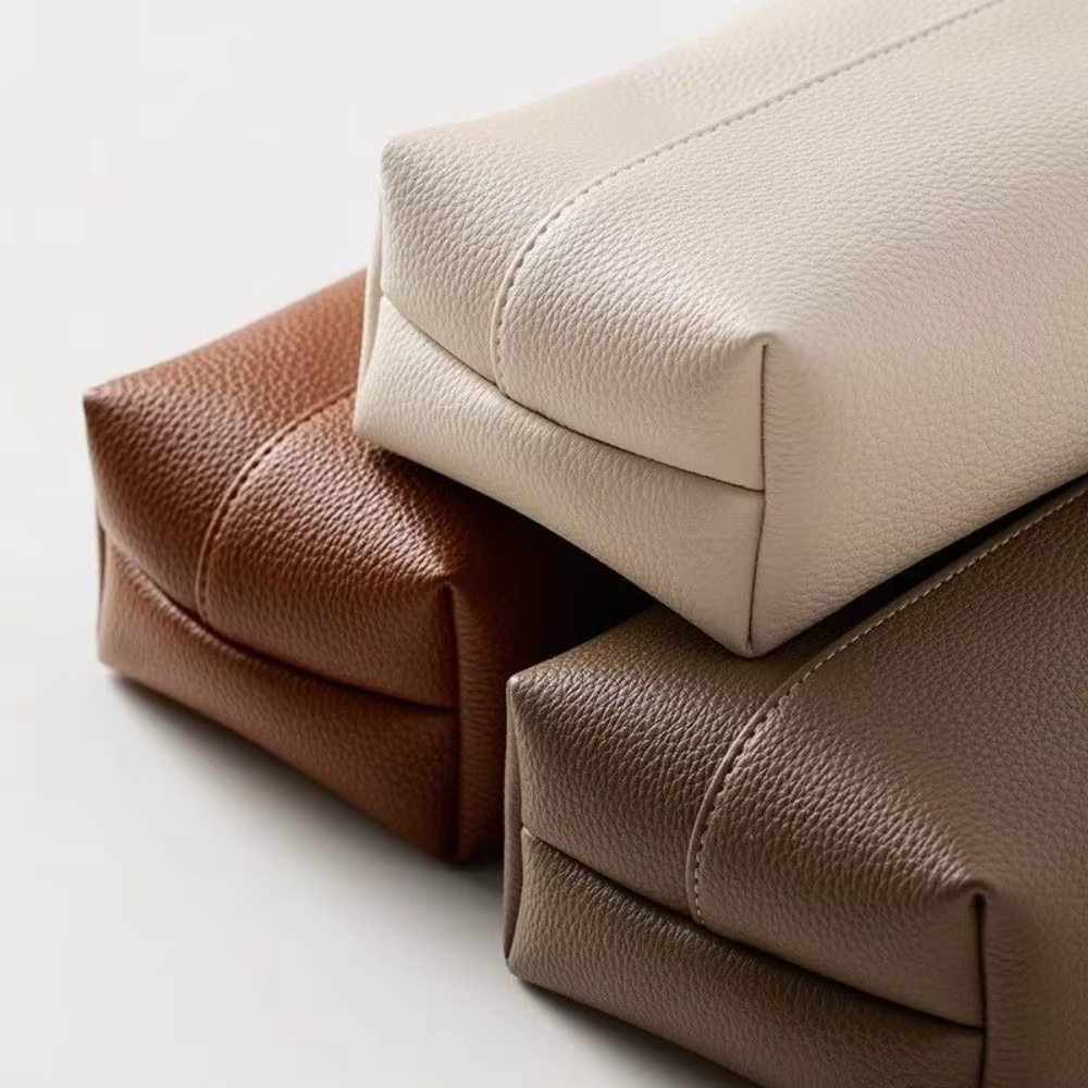 Boîte à mouchoirs en cuir artificiel