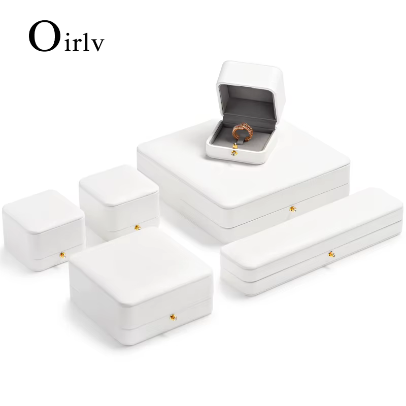 Oirlv-Boîte Blanche en Cuir PU pour Bijoux