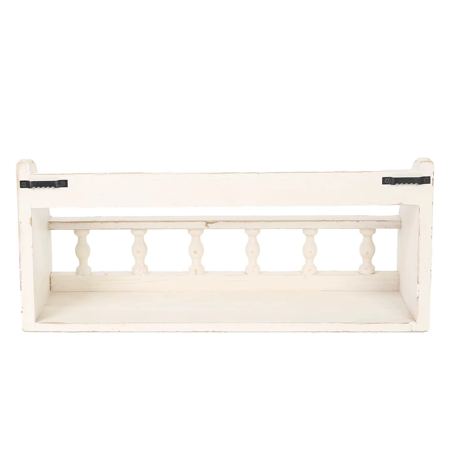 Étagère murale rustique en bois avec broches décoratives