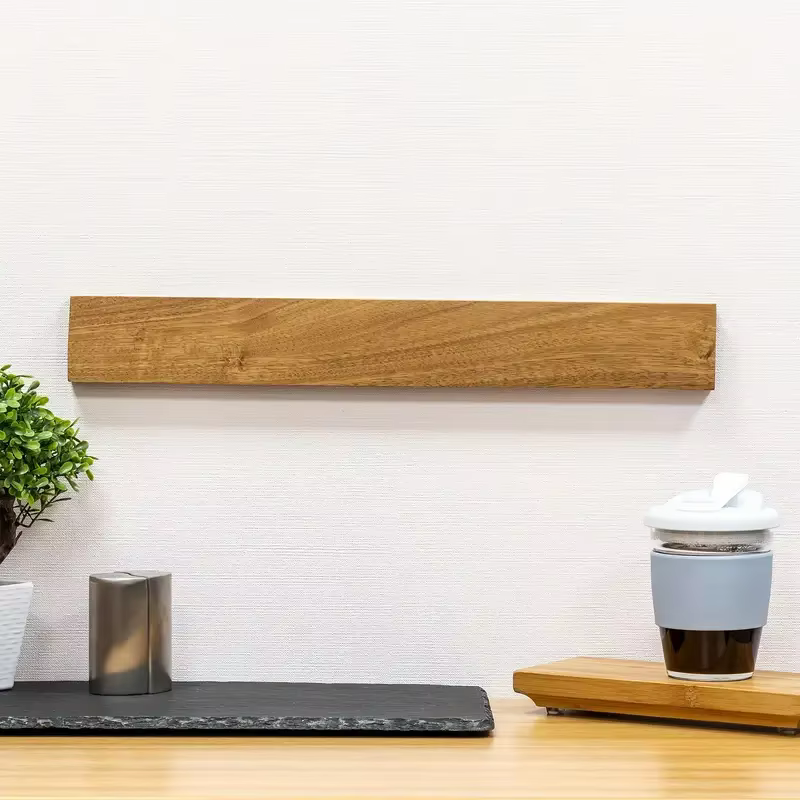 Porte-couteau magnétique créatif en bois d'acacia pour couteaux de cuisine-barre
