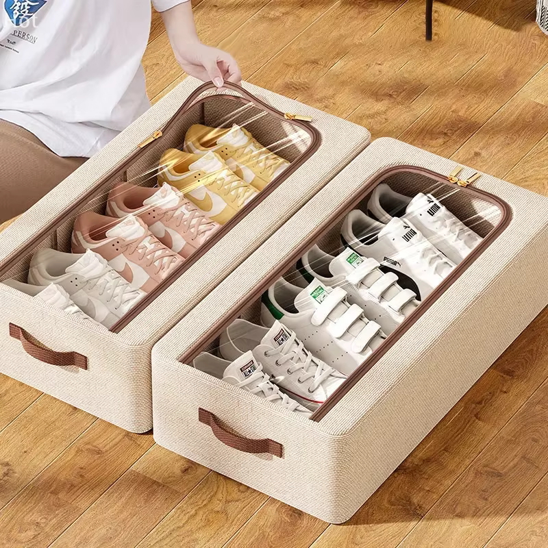 Organisateur de rangement de chaussures sous le lit