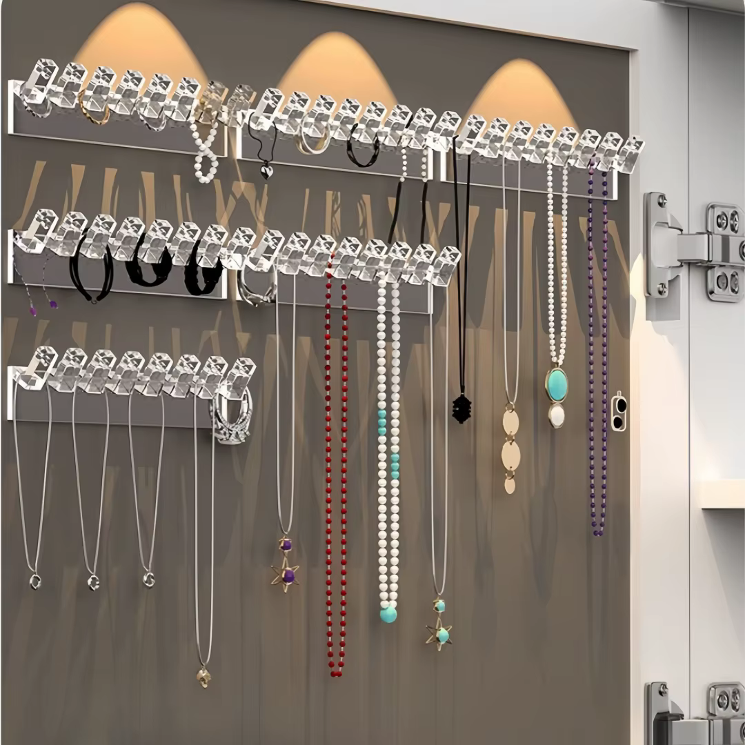 Support de rangement pour bijoux à fixer derrière la porte de l'armoire miroir