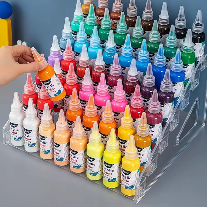 Boîte de rangement de peinture transparente