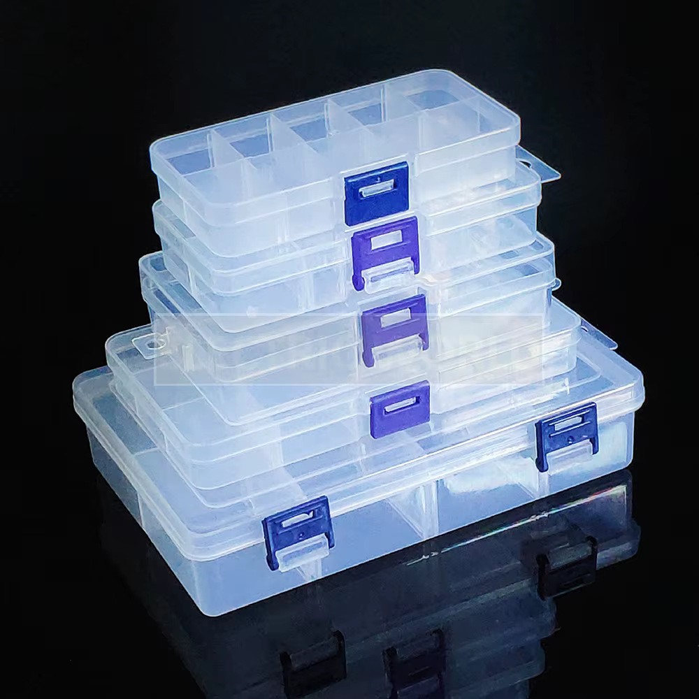 Mini boîte de rangement en plastique transparente