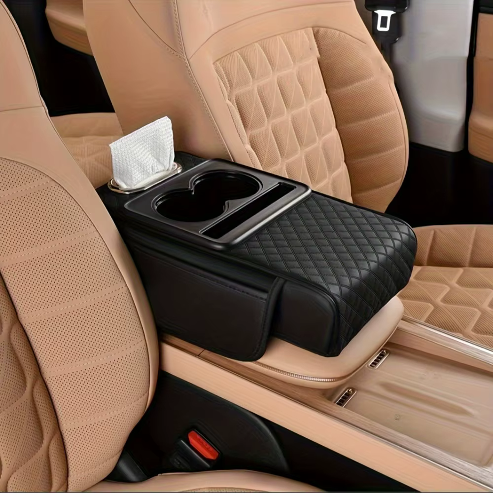 Tapis de console centrale de voiture avec boîte de rangement intégrée