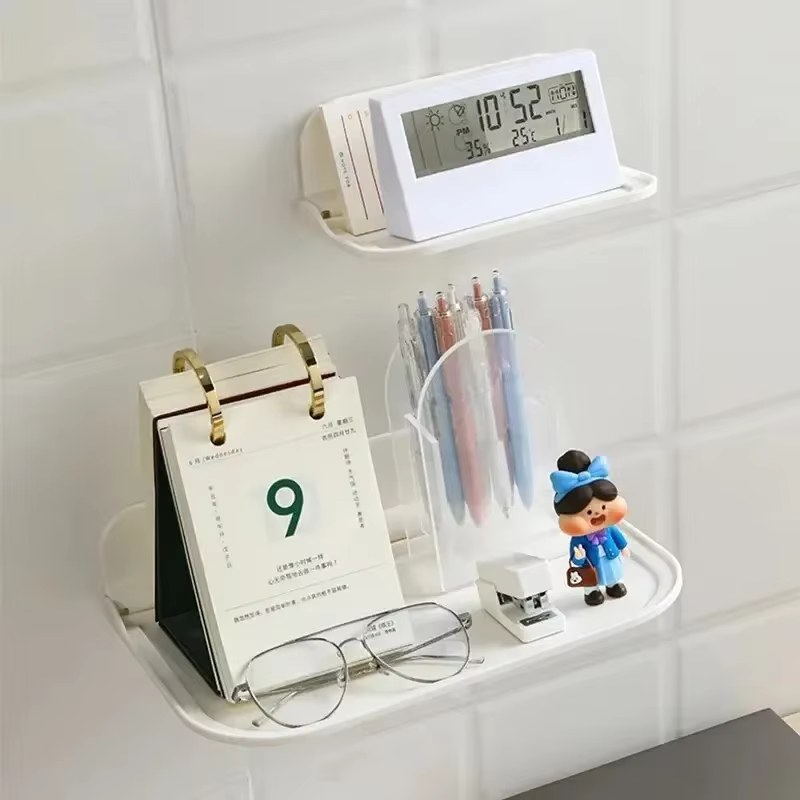 Étagère murale pliable sans perçage, support de rangement adhésif