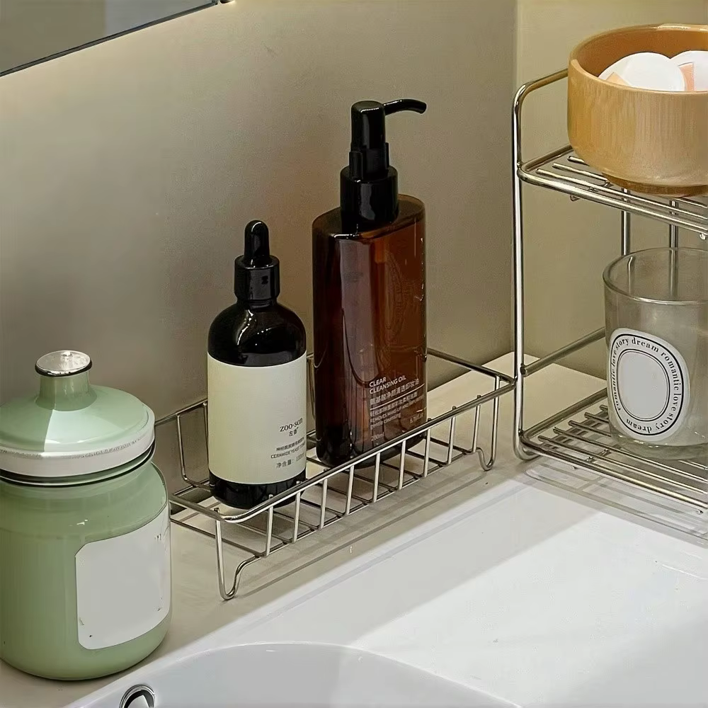 Étagère de rangement de salle de bain en acier inoxydable étanche