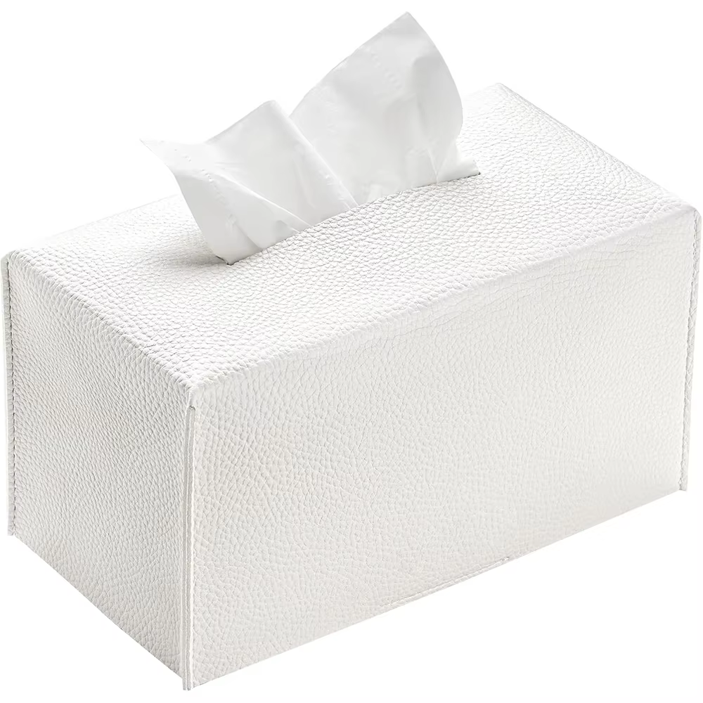 Couvercle de boîte à mouchoirs en cuir PU