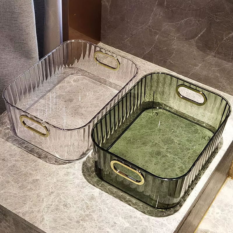 Boîte de rangement rectangulaire pour cosmétiques de bureau