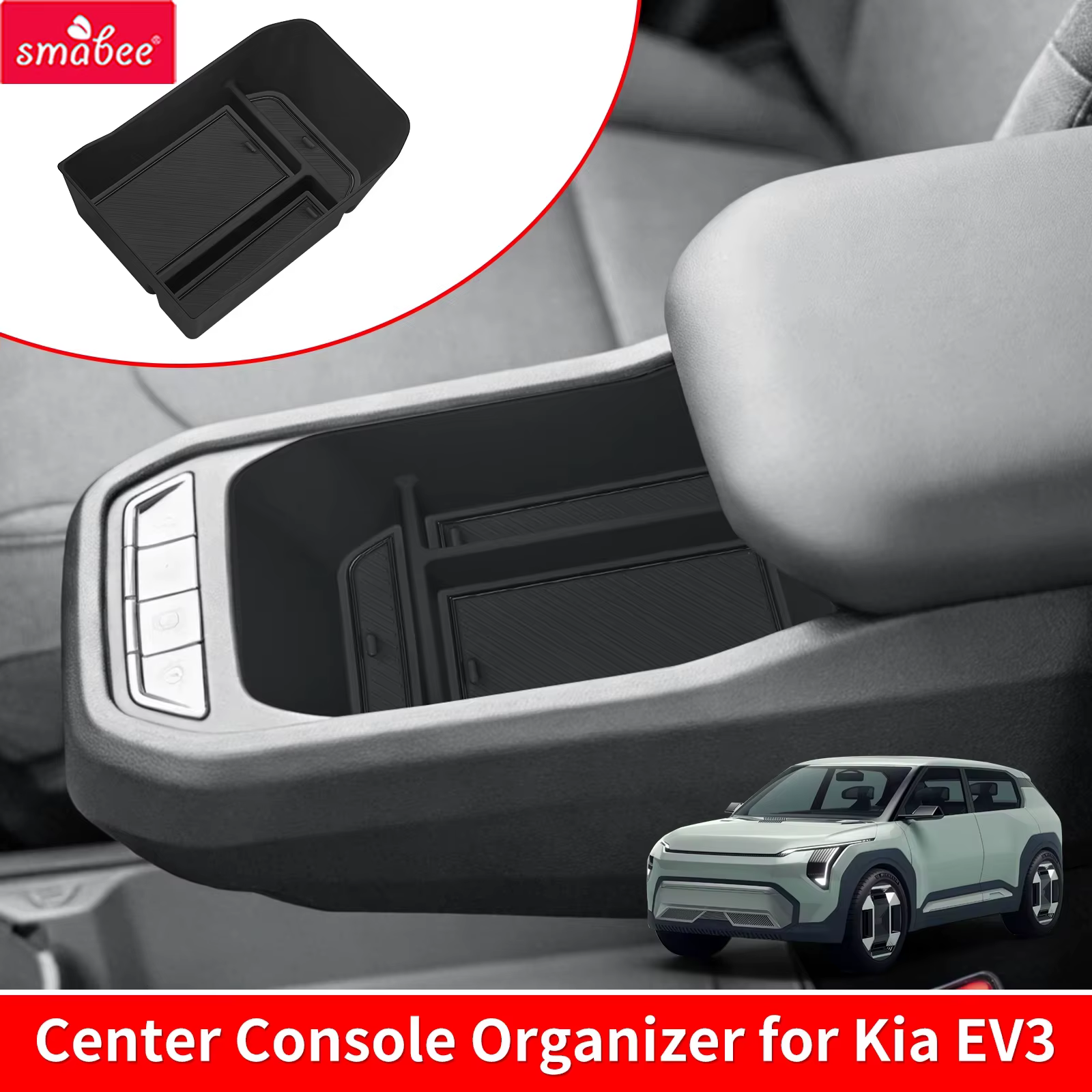 Boîte de rangement pour accoudoir de voiture Kia EV3 2024-2025