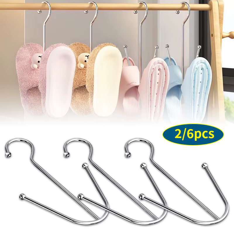 Séchoir à chaussures 2/6 pièces, crochets suspendus pour pantoufles et chaussures de sport, séchoir à chaussures pour balcon extérieur
