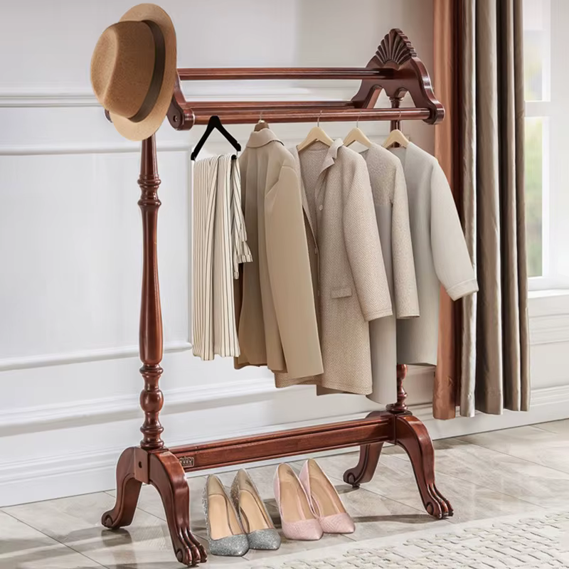 Porte-manteau en bois massif de chêne