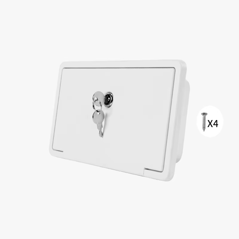 Trappe avec boîte de rangement et serrure ABS blanc étanche RV caravane hayon pour camping-car extérieur RV bateaux marins accessoires