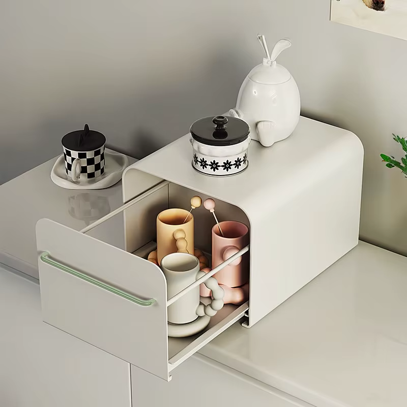 1 boîte de rangement moderne et simple avec tiroir en métal : étanche