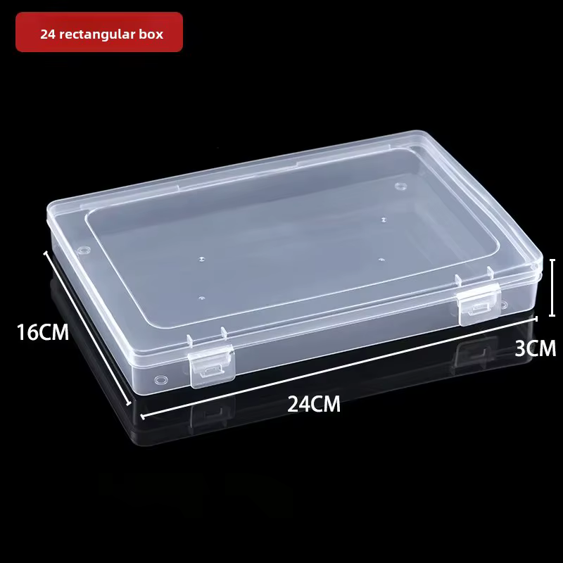 Boîte de rangement rectangulaire transparente en plastique, conception à Double boucle pour fichiers de documents, accessoires de quincaillerie, masque, boîte d'emballage en PP