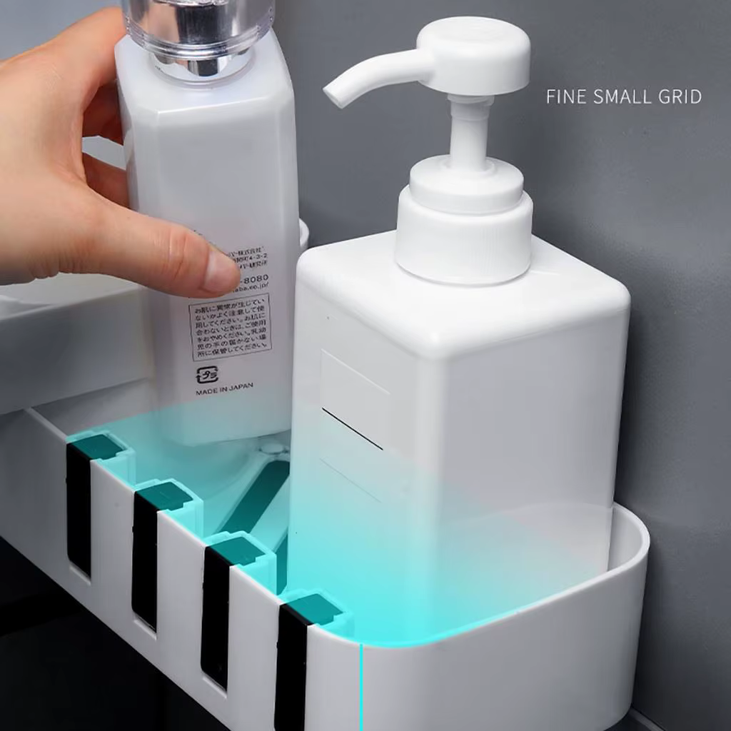 Étagère de rangement d'angle de cuisine de salle de bains en plastique pratique