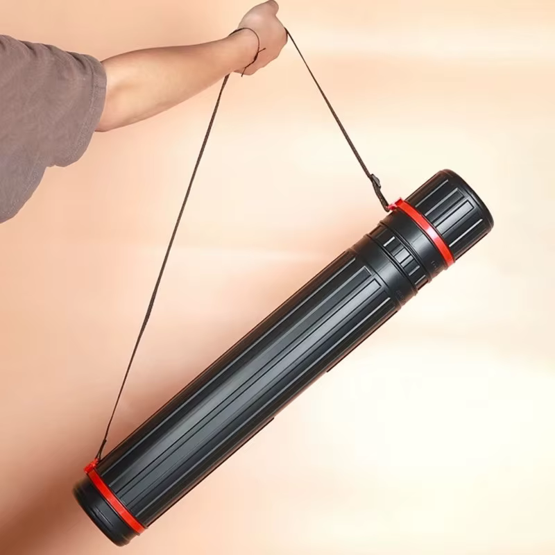 Tube de rangement pour art extensible et réglable avec bandoulière