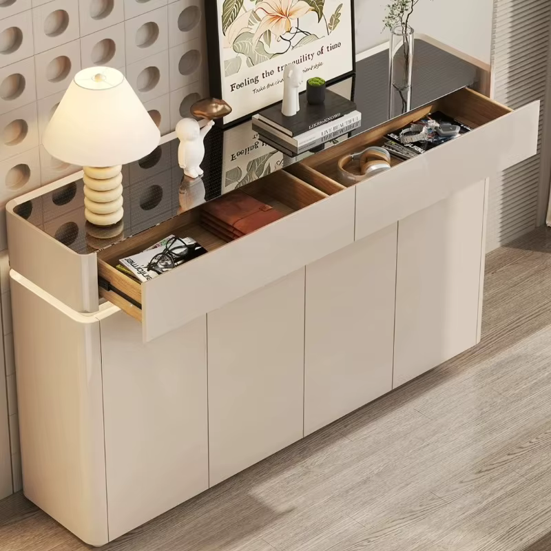 Meuble à chaussures blanc de luxe avec tiroirs
