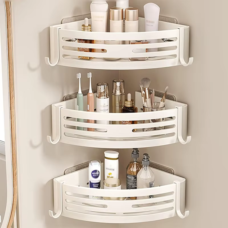 Étagère de rangement murale blanche pour salle de bain
