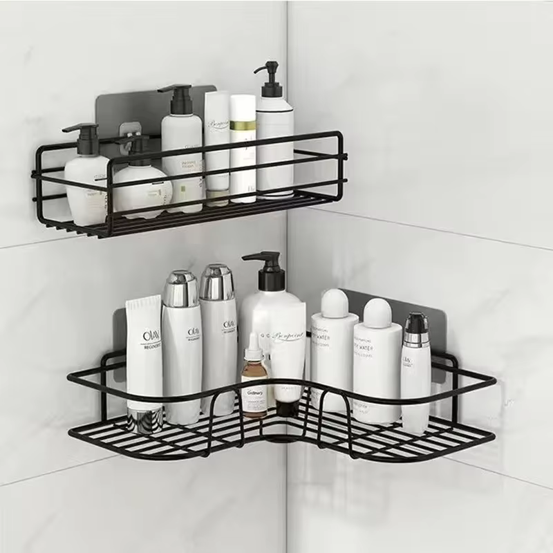 Fournitures de salle de bain étagère murale flottante organisateur en métal chariot