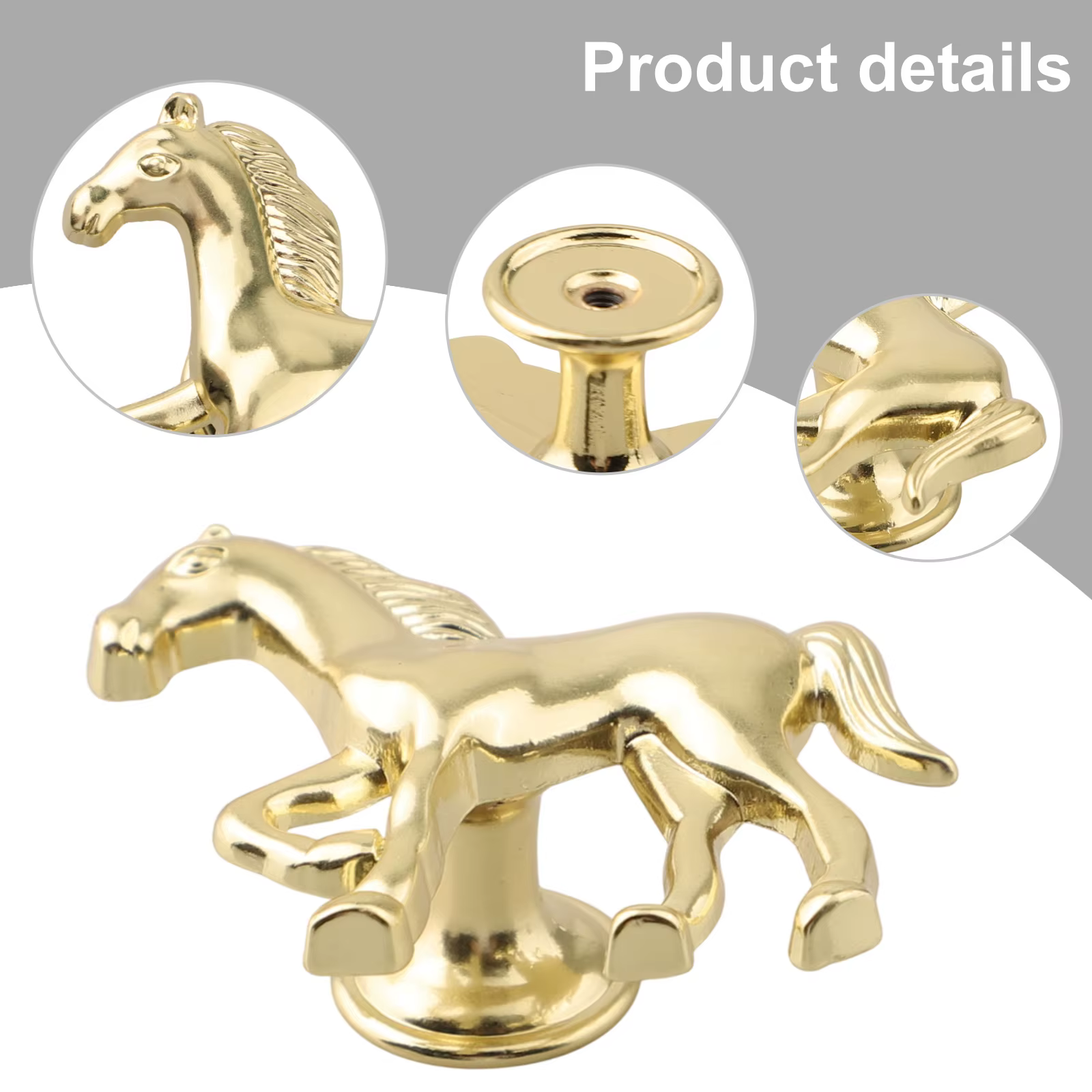 Poignées d'armoire en alliage de Zinc en forme de cheval, poignée de meuble, boutons de porte, poignées pour chambre d'enfants, poignée de tiroir, boutons de garde-robe Vintage