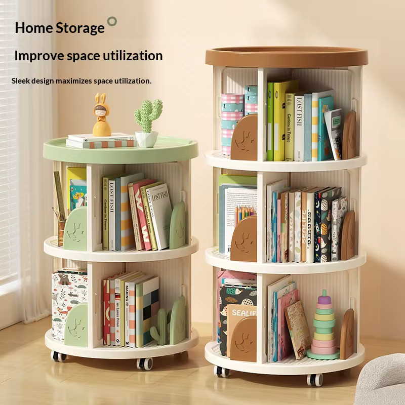 Étagère à livres rotative et mobile