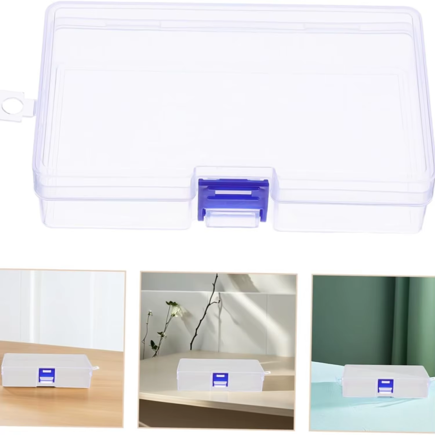 5 boîtes de rangement en plastique transparentes pour petits objets