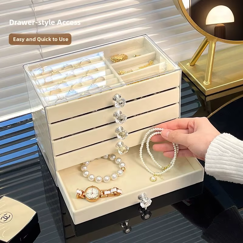 Boîte à bijoux haut de gamme de style tiroir