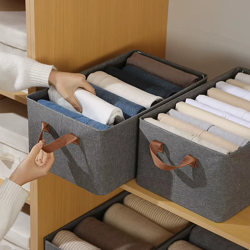 MELStorage-mir de Rangement en Coton et Lin pour Placard Domestique