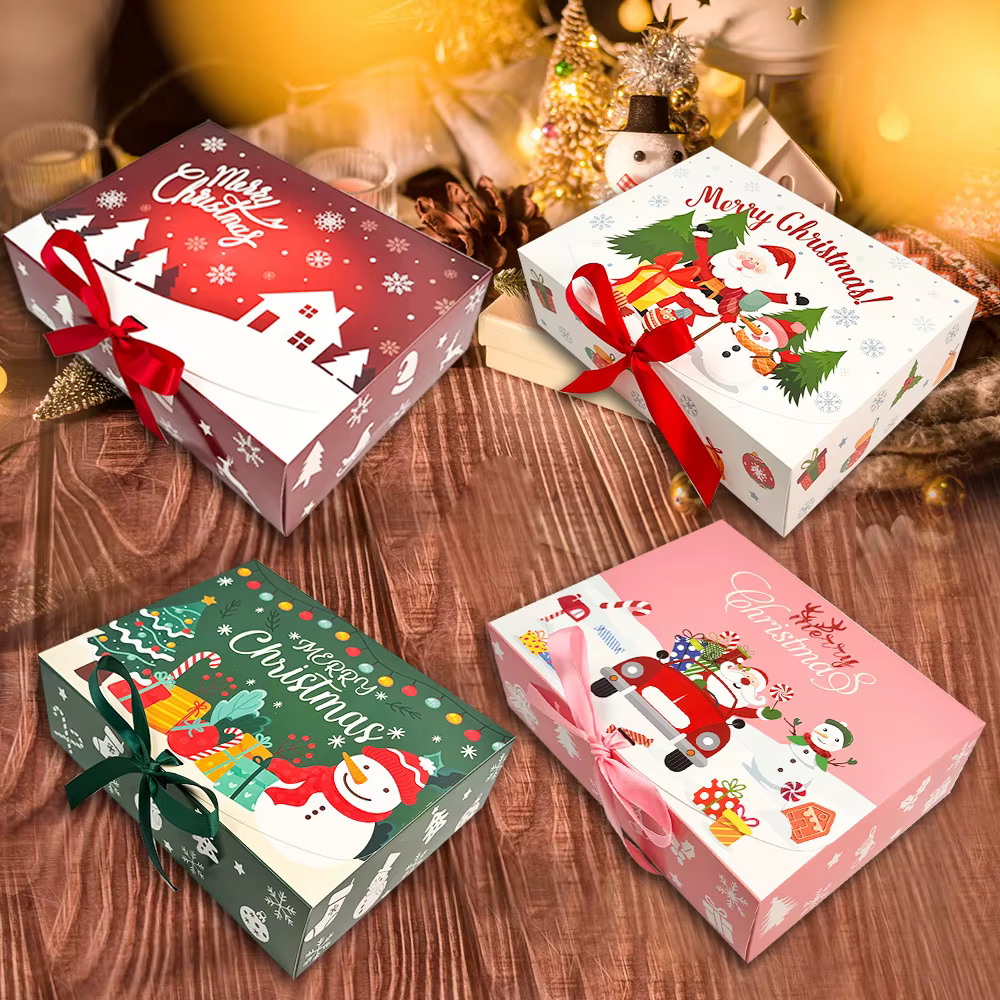 Grands coffrets cadeaux de noël avec couvercles