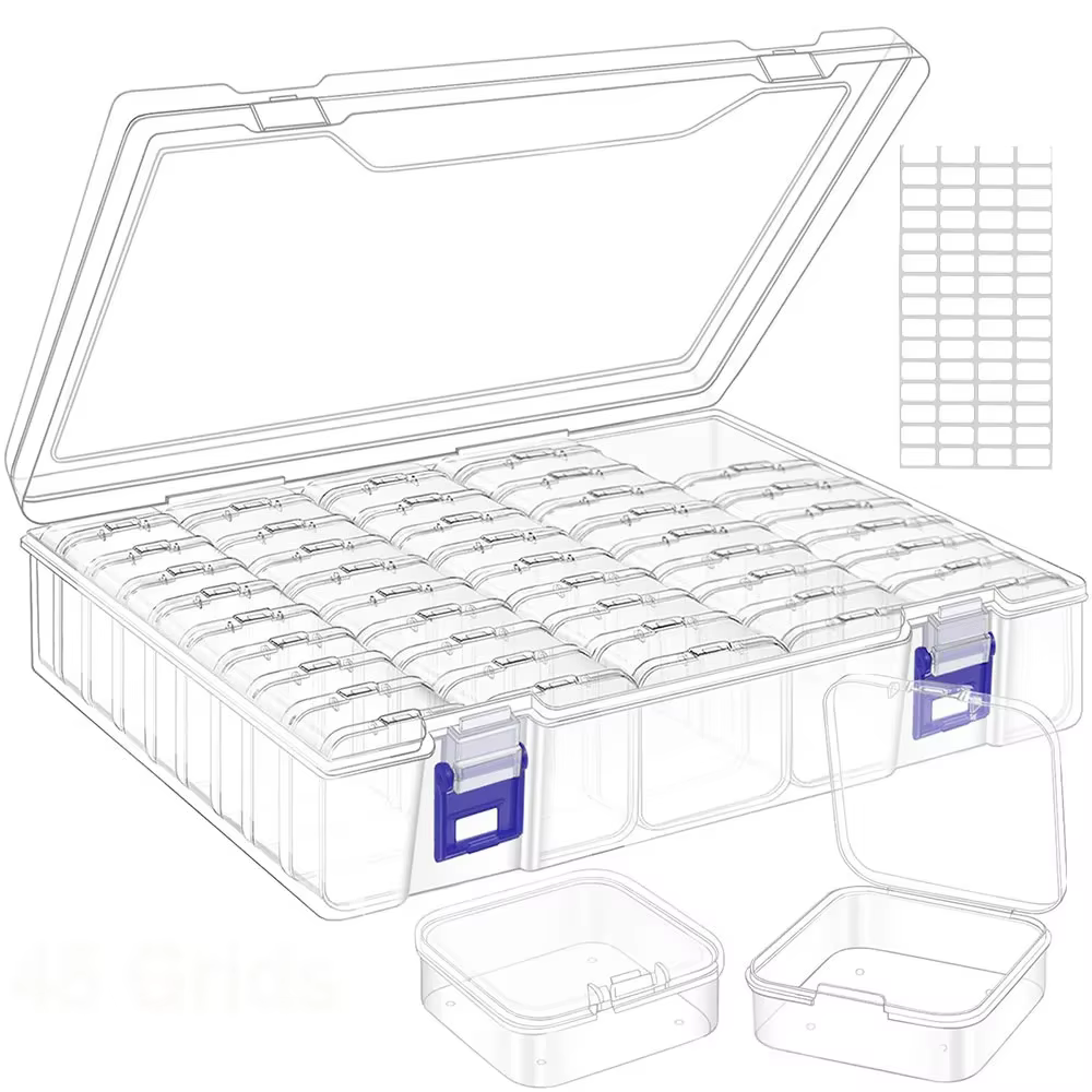 Boîte de rangement transparente avec couvercle