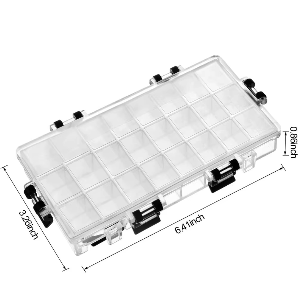 Boîte de rangement multi-usages transparente à 24 compartiments / Palette de peinture