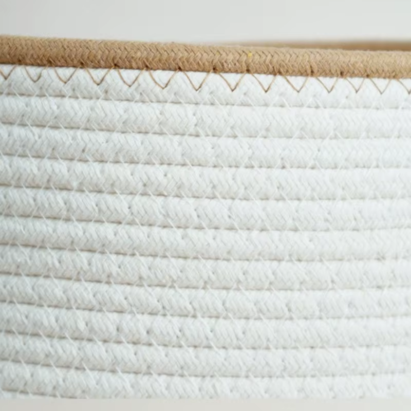 Panier de rangement en corde de coton tressé à la main - Organisateur de chambre d'enfant pour les essentiels de bébé