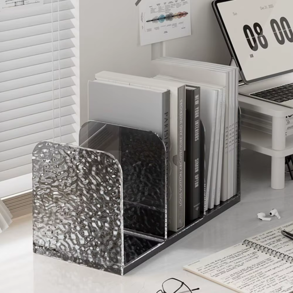 Support de rangement de bureau 4 compartiments pour livres