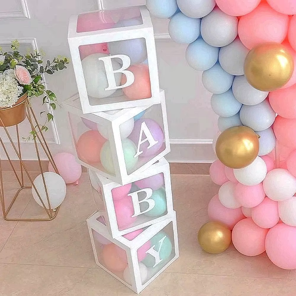 Boîte à ballons transparente personnalisée avec lettres A-Z