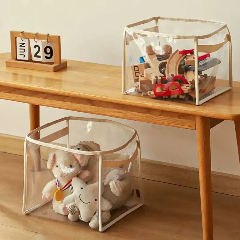 Grand panier de rangement transparent pour jouets d'enfants